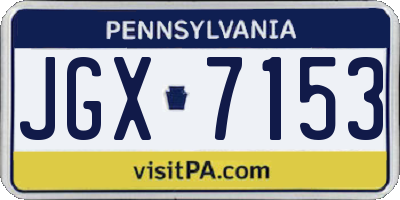 PA license plate JGX7153