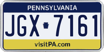 PA license plate JGX7161