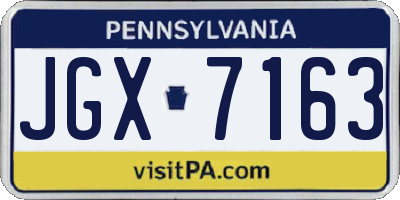 PA license plate JGX7163