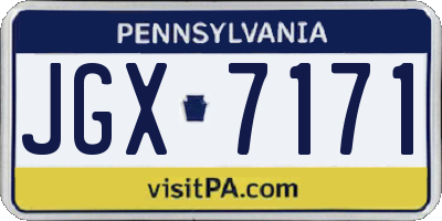 PA license plate JGX7171