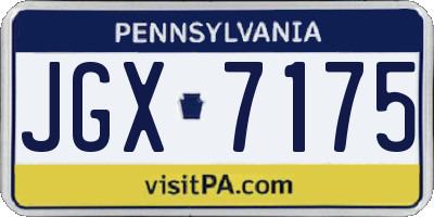 PA license plate JGX7175