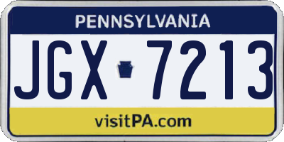 PA license plate JGX7213
