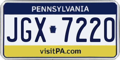 PA license plate JGX7220