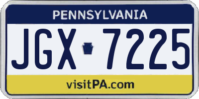 PA license plate JGX7225