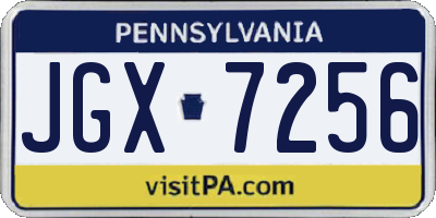 PA license plate JGX7256