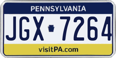 PA license plate JGX7264