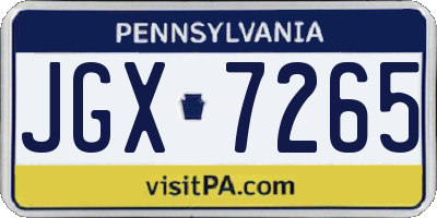 PA license plate JGX7265