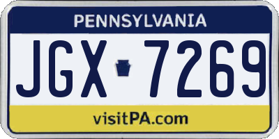 PA license plate JGX7269