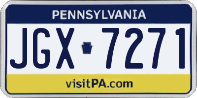 PA license plate JGX7271