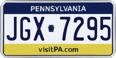PA license plate JGX7295