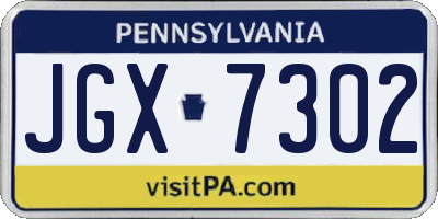 PA license plate JGX7302