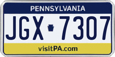 PA license plate JGX7307