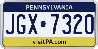 PA license plate JGX7320