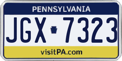 PA license plate JGX7323