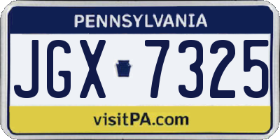 PA license plate JGX7325