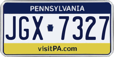 PA license plate JGX7327