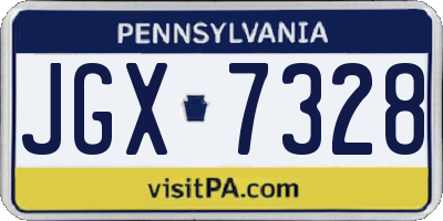 PA license plate JGX7328