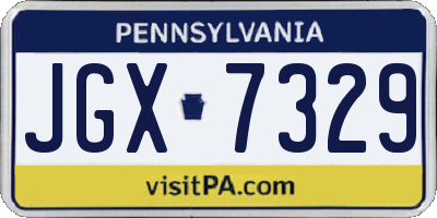 PA license plate JGX7329