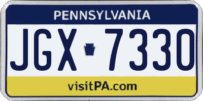 PA license plate JGX7330