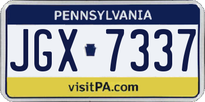 PA license plate JGX7337