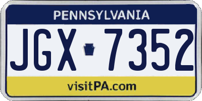 PA license plate JGX7352