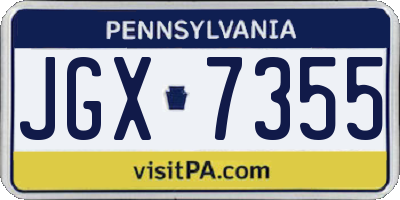 PA license plate JGX7355