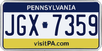 PA license plate JGX7359