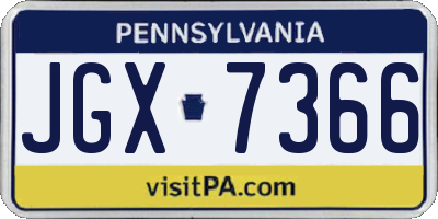 PA license plate JGX7366
