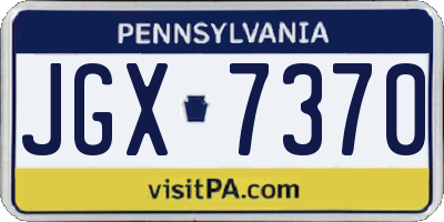 PA license plate JGX7370