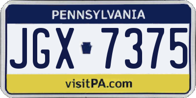 PA license plate JGX7375