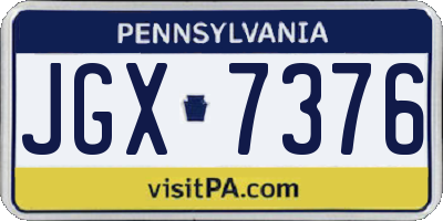PA license plate JGX7376