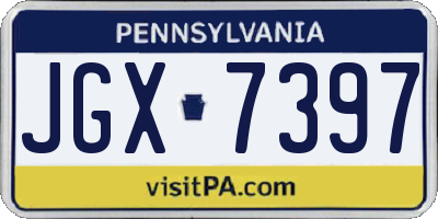 PA license plate JGX7397