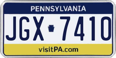 PA license plate JGX7410