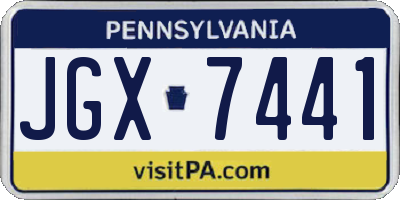 PA license plate JGX7441