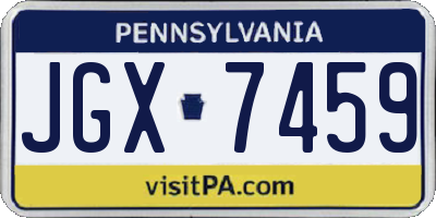 PA license plate JGX7459
