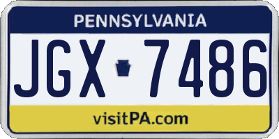 PA license plate JGX7486
