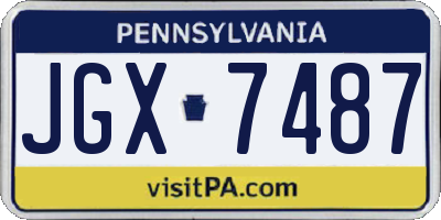 PA license plate JGX7487