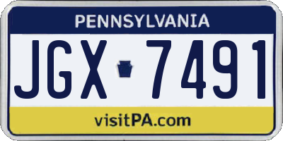 PA license plate JGX7491