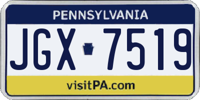 PA license plate JGX7519