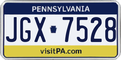 PA license plate JGX7528