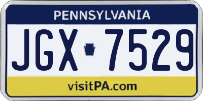 PA license plate JGX7529