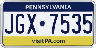 PA license plate JGX7535