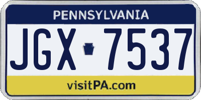 PA license plate JGX7537