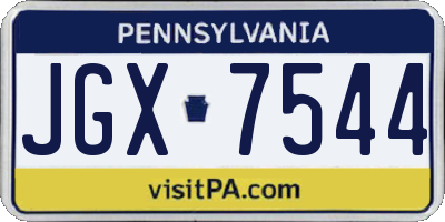 PA license plate JGX7544