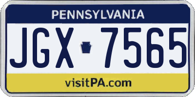 PA license plate JGX7565
