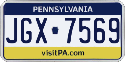 PA license plate JGX7569