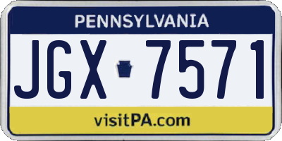 PA license plate JGX7571
