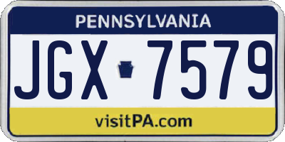 PA license plate JGX7579