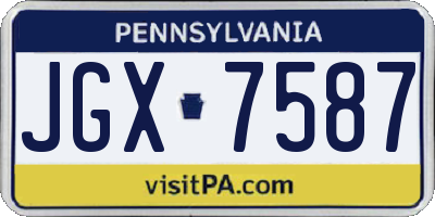 PA license plate JGX7587