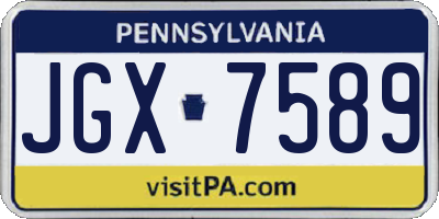 PA license plate JGX7589